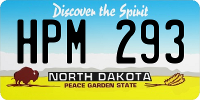 ND license plate HPM293