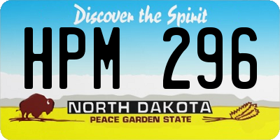 ND license plate HPM296