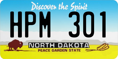 ND license plate HPM301