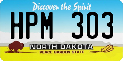 ND license plate HPM303