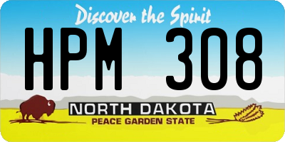 ND license plate HPM308