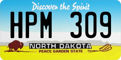 ND license plate HPM309