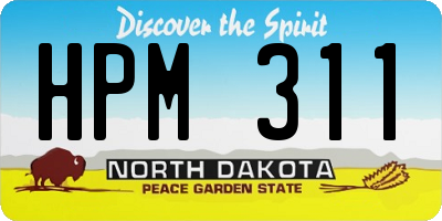 ND license plate HPM311