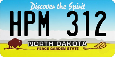 ND license plate HPM312