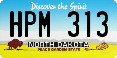ND license plate HPM313