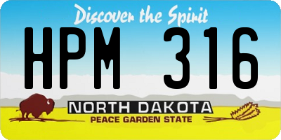 ND license plate HPM316