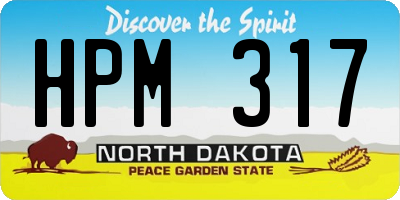ND license plate HPM317