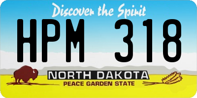 ND license plate HPM318