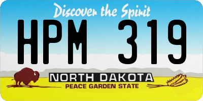 ND license plate HPM319