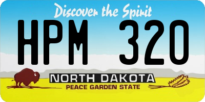 ND license plate HPM320
