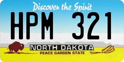 ND license plate HPM321