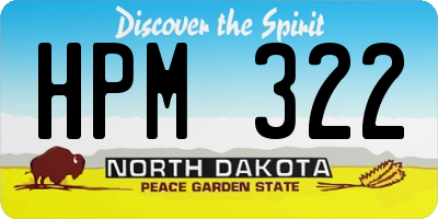 ND license plate HPM322