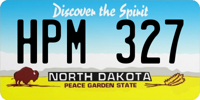 ND license plate HPM327