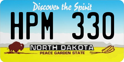 ND license plate HPM330