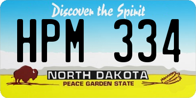 ND license plate HPM334