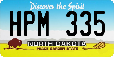 ND license plate HPM335