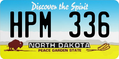 ND license plate HPM336