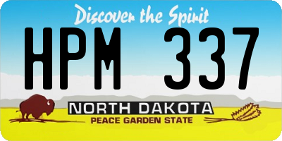 ND license plate HPM337