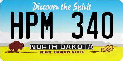 ND license plate HPM340