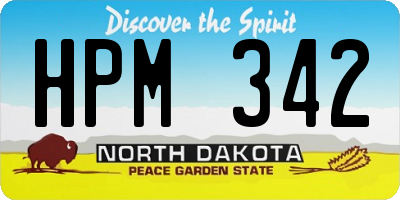 ND license plate HPM342