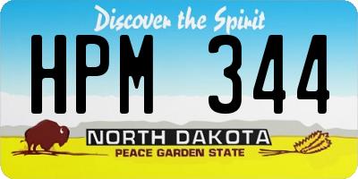 ND license plate HPM344