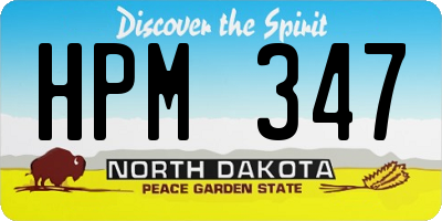 ND license plate HPM347