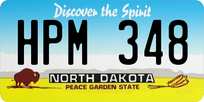 ND license plate HPM348