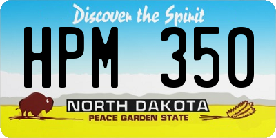 ND license plate HPM350