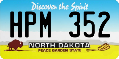 ND license plate HPM352