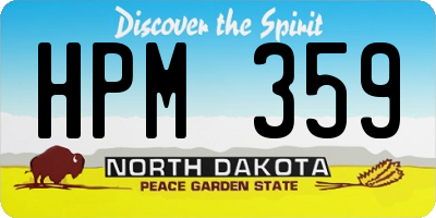 ND license plate HPM359