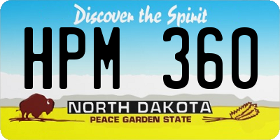 ND license plate HPM360