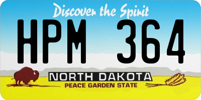 ND license plate HPM364