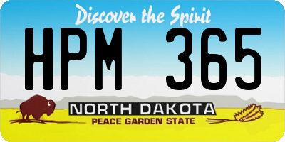 ND license plate HPM365