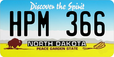 ND license plate HPM366