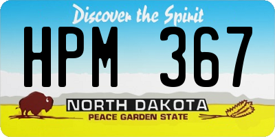 ND license plate HPM367