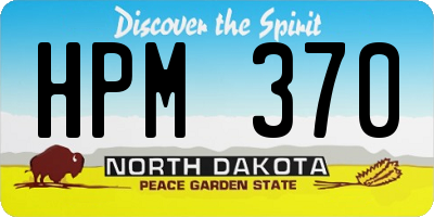 ND license plate HPM370