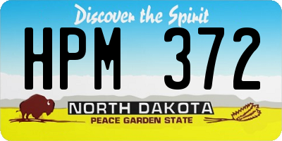 ND license plate HPM372