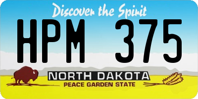 ND license plate HPM375