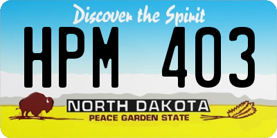 ND license plate HPM403