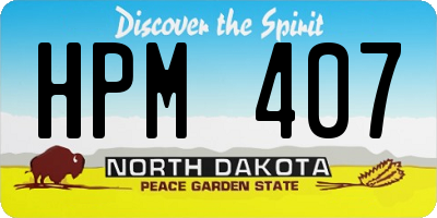 ND license plate HPM407