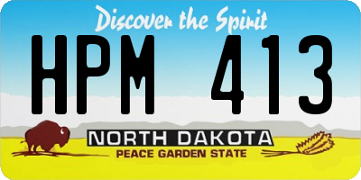 ND license plate HPM413