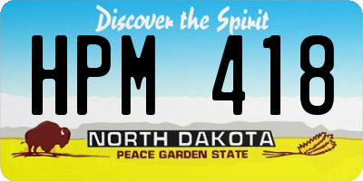 ND license plate HPM418