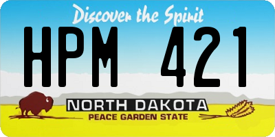 ND license plate HPM421