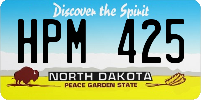 ND license plate HPM425
