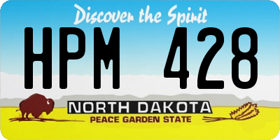 ND license plate HPM428