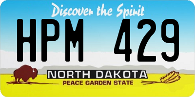 ND license plate HPM429