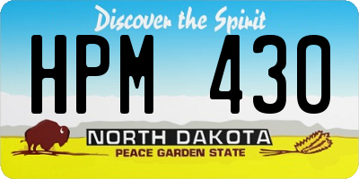 ND license plate HPM430