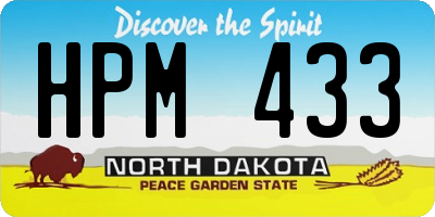 ND license plate HPM433