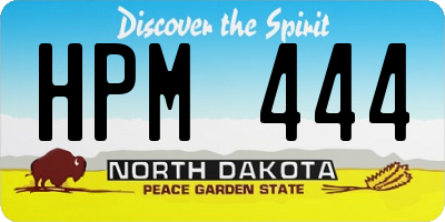 ND license plate HPM444