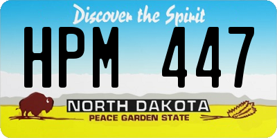 ND license plate HPM447